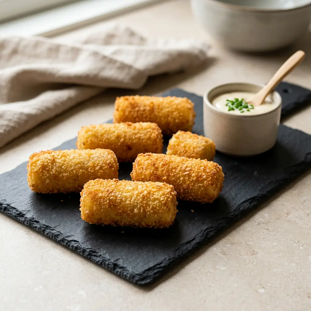 Foto av den ferdige oppskriften Potetkroketter i airfryer