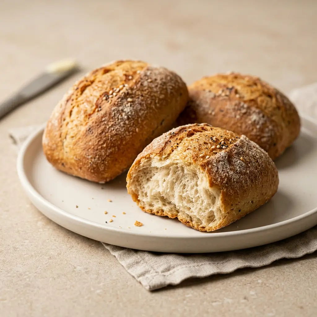 Foto av Rundstykker i airfryer som ferdig brød eller bakverk fra airfryer