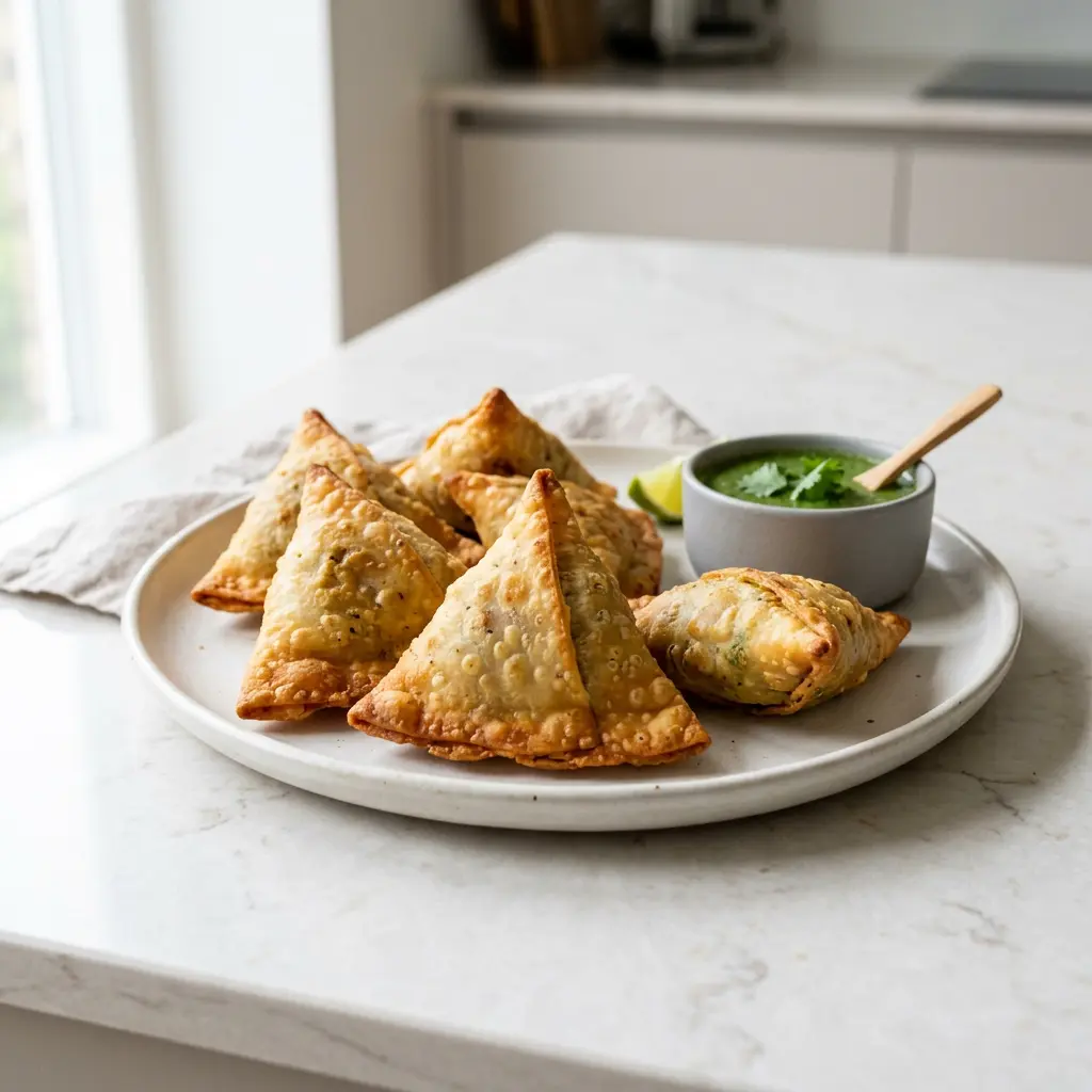 Foto av den ferdige oppskriften Samosaer i airfryer