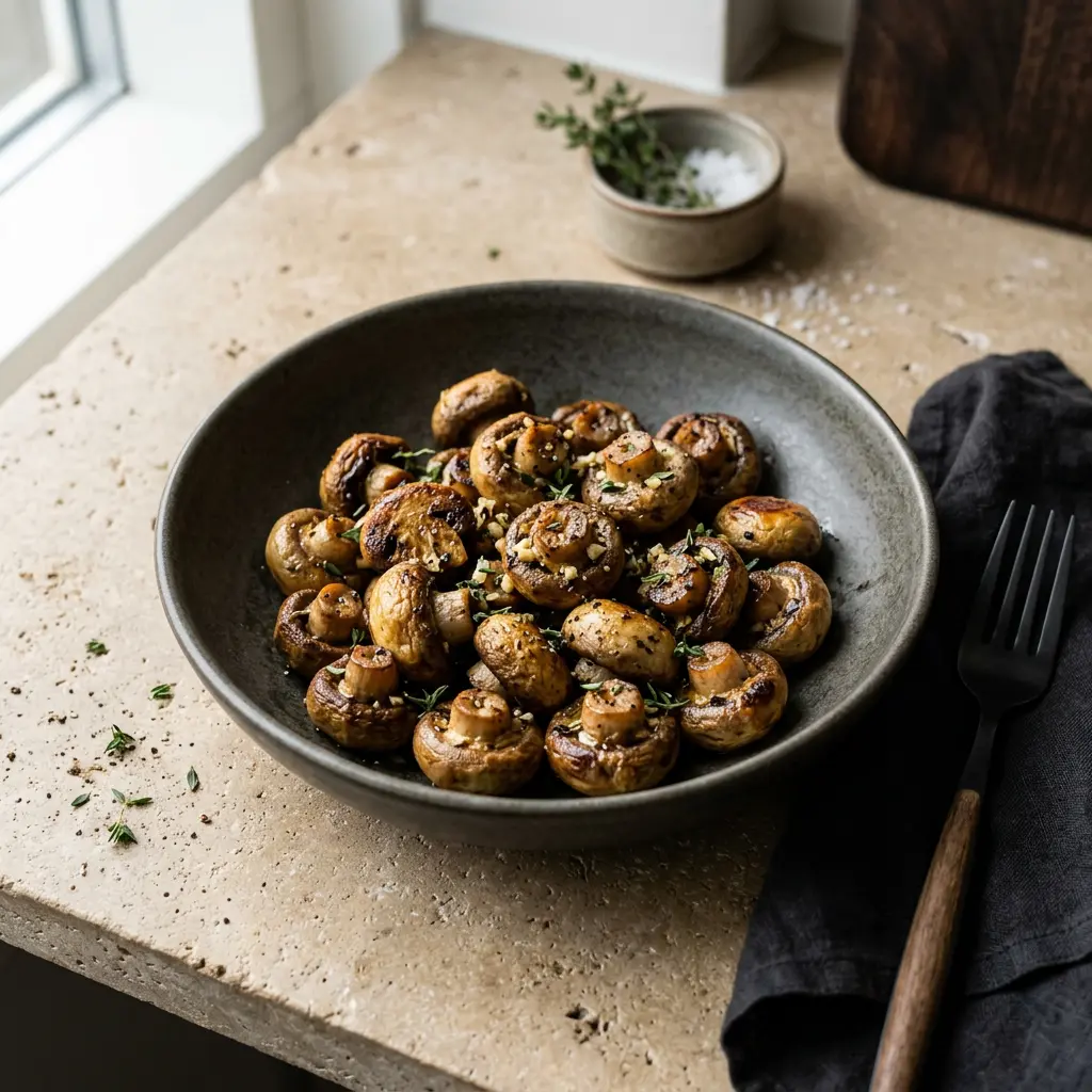 Foto av den ferdige oppskriften Sjampinjonger i airfryer