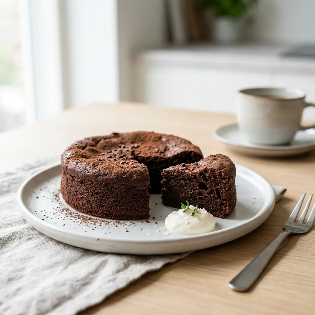 Foto av Sjokoladekake i airfryer som ferdig dessert eller bakverk fra airfryer