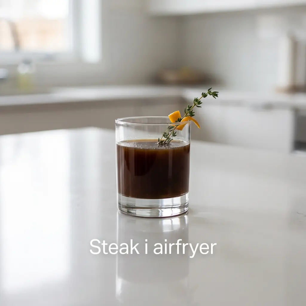 Foto av Steak i airfryer med ferdig tilberedt kjøtt fra airfryer