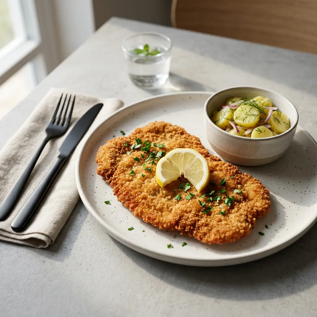 Foto av den ferdige oppskriften Wienerschnitzel i airfryer